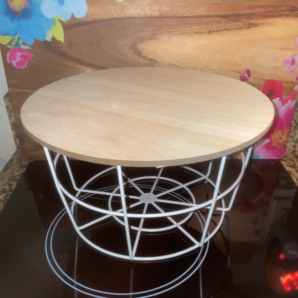 Target Accents Target Sturdy Round Wire Basket With Wooden Lid